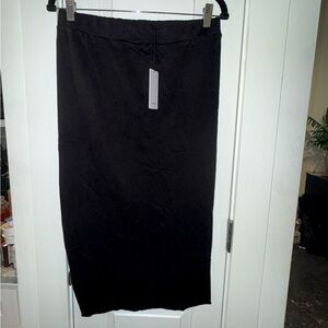 Revolve Lanston Black Midi Skirt w/ Back Slit | NWT | Size M